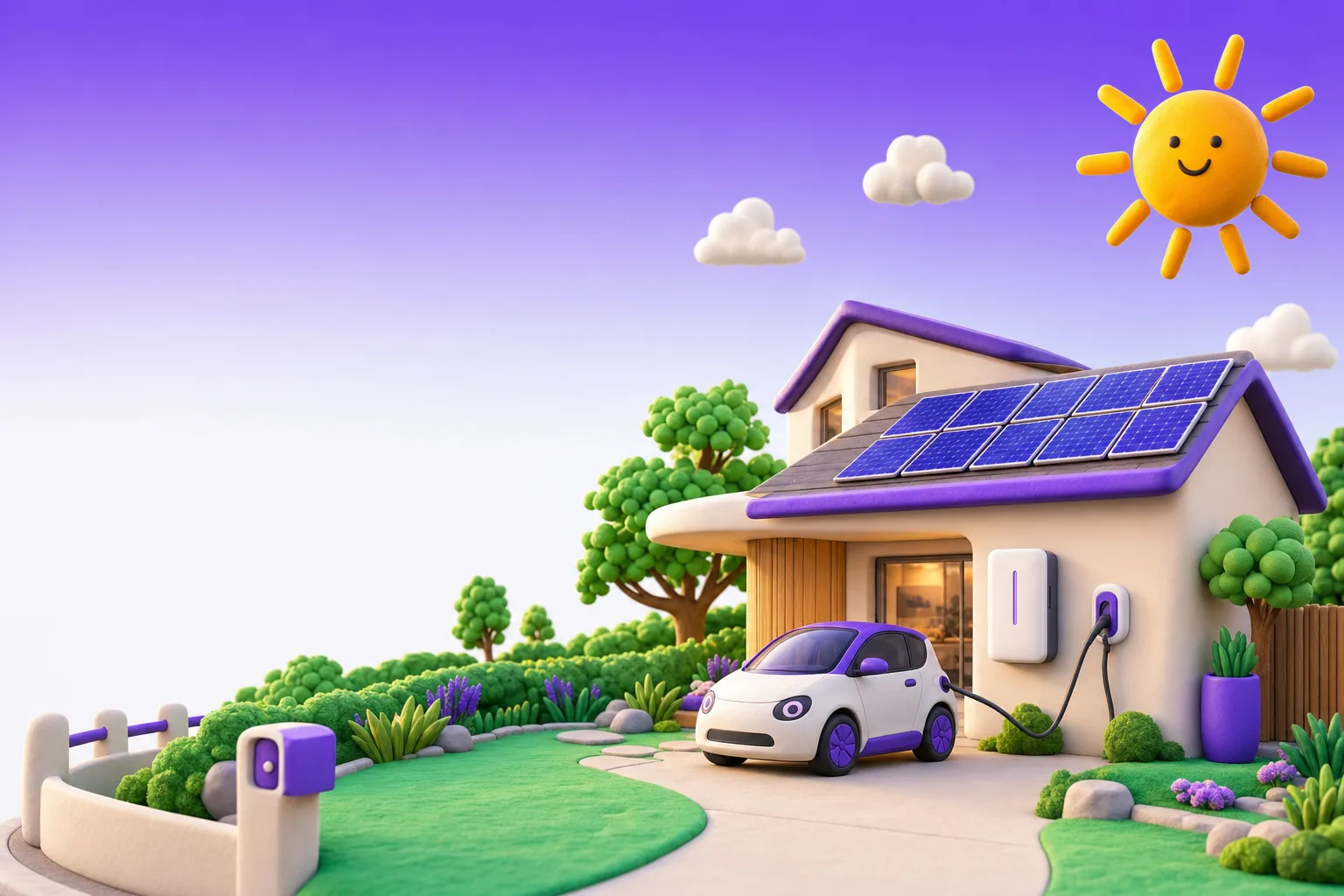 A South-East Queensland home with rooftop solar, a home battery and an EV charging in the driveway
